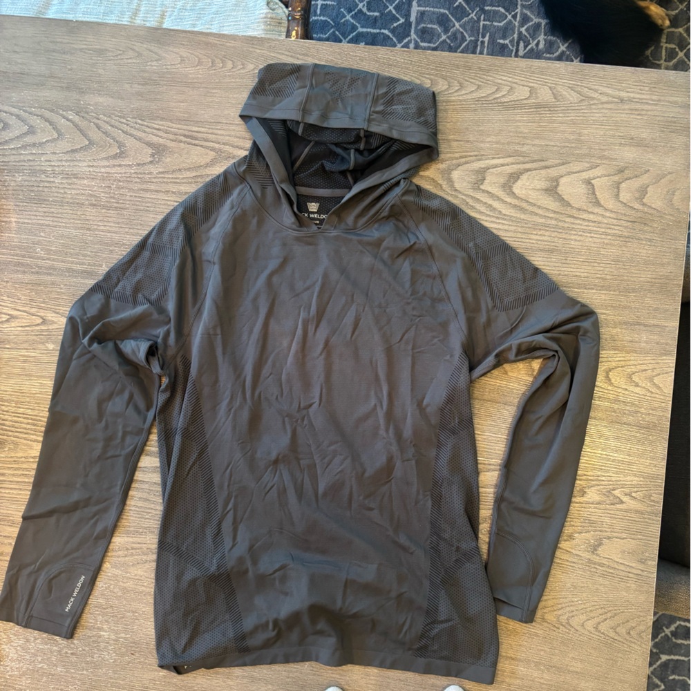 Mack Weldon Men's Grey Hooded Dry Fit Long Sleeve